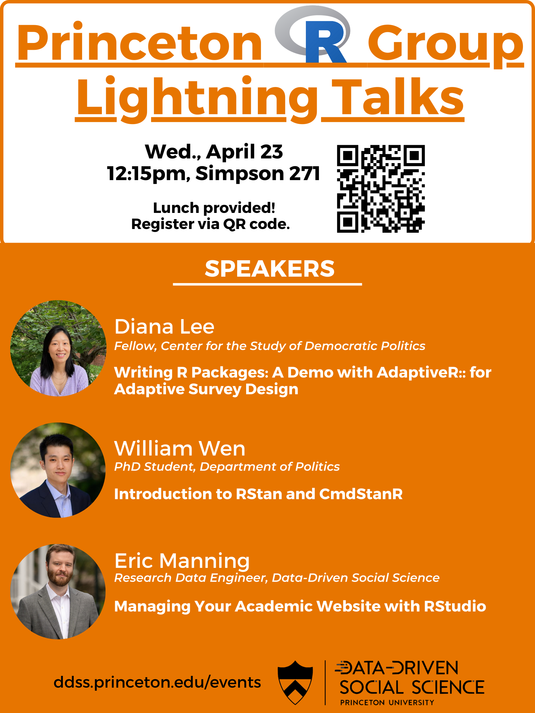 Poster for R Group talk from April 2025 Lightning Talks